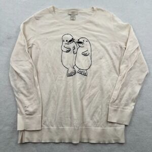 Loft Long-sleeves Pullover Crewneck Sweater Men's Cotton Printed Size XL